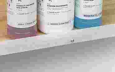 Shelf Lips for Safer Chemical Storage